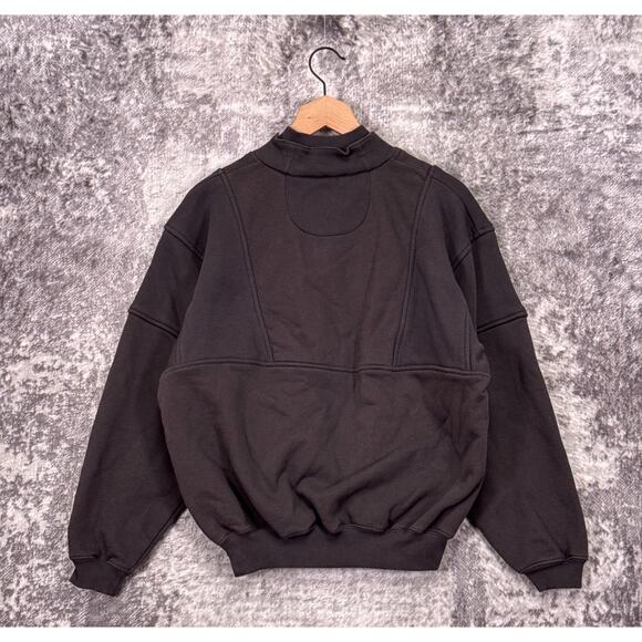 Joah Brown Sweatshirt Small / Medium Womens Gray Retro Half Zip Fleece Pullover - Picture 3 of 8